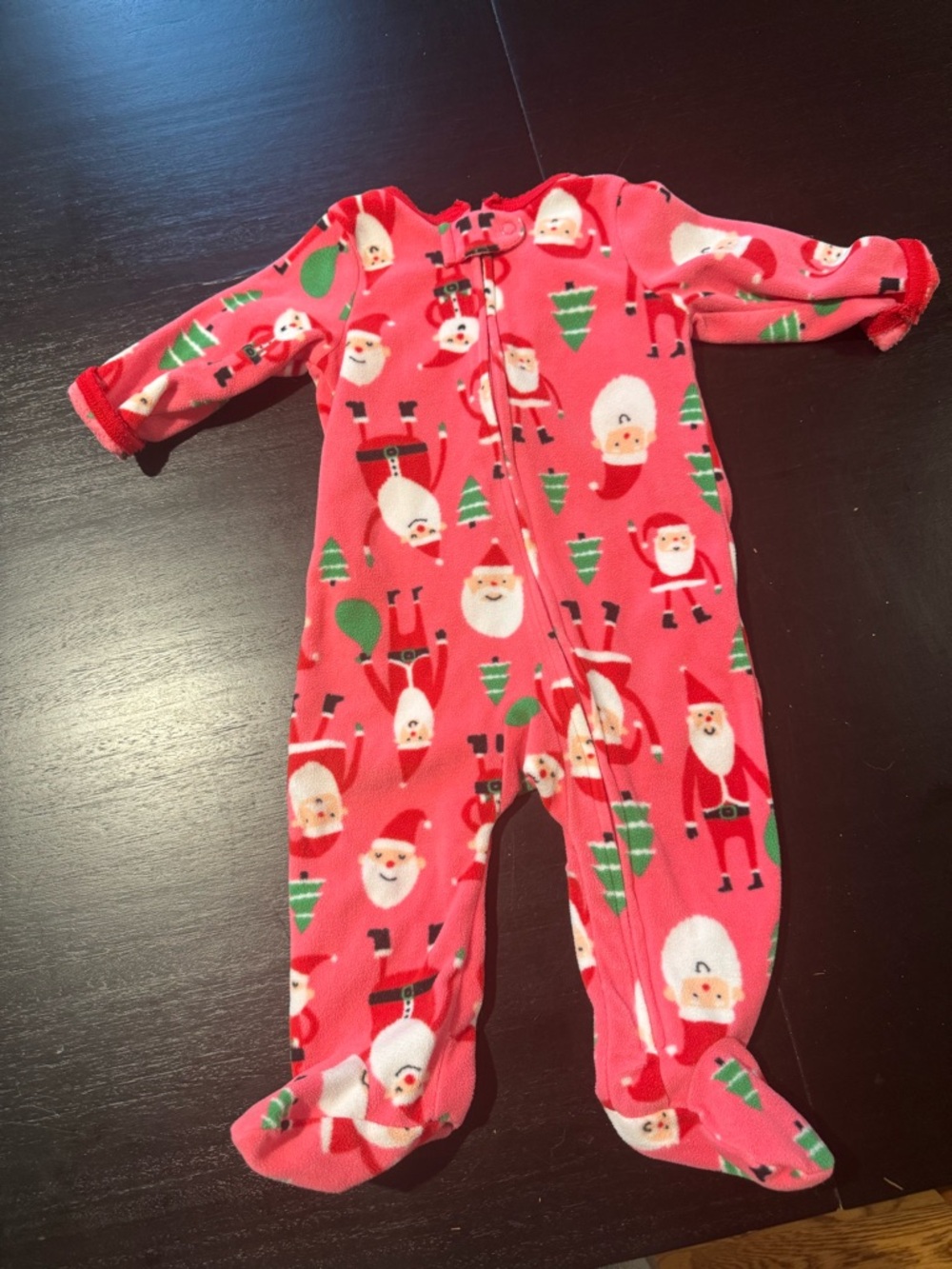 Carter's Red Santa Print Footed One-Piece Pajamas